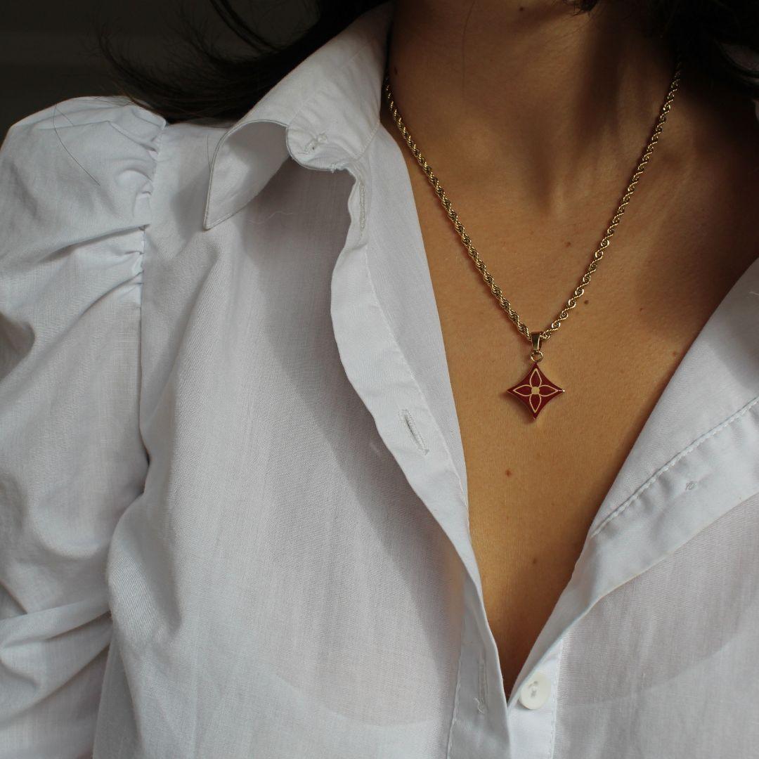 Authentic Louis Vuitton Pendant Red- Necklace
