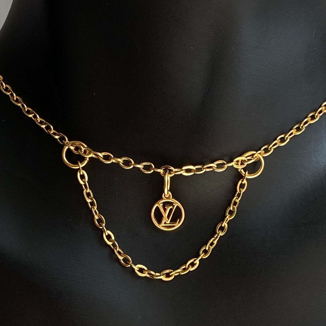 Authentic Louis Vuitton Logo Blooming Pendant- Reworked Choker