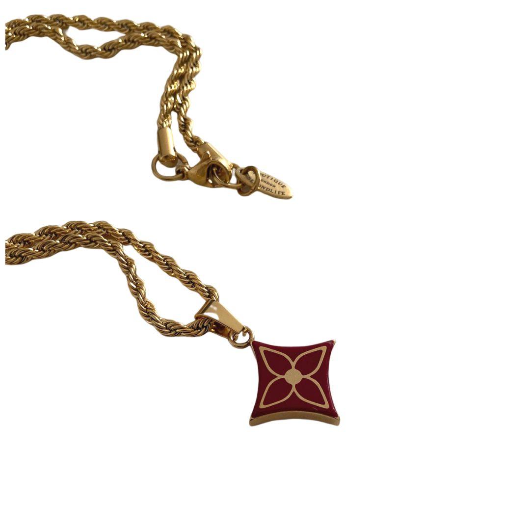 Authentic Louis Vuitton Pendant Red- Necklace