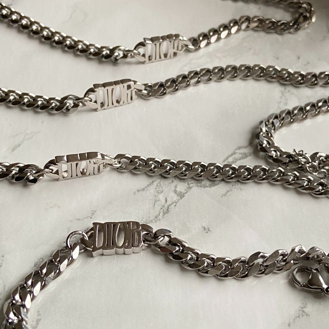 Authentic Dior pendant - Repurposed Silver Choker