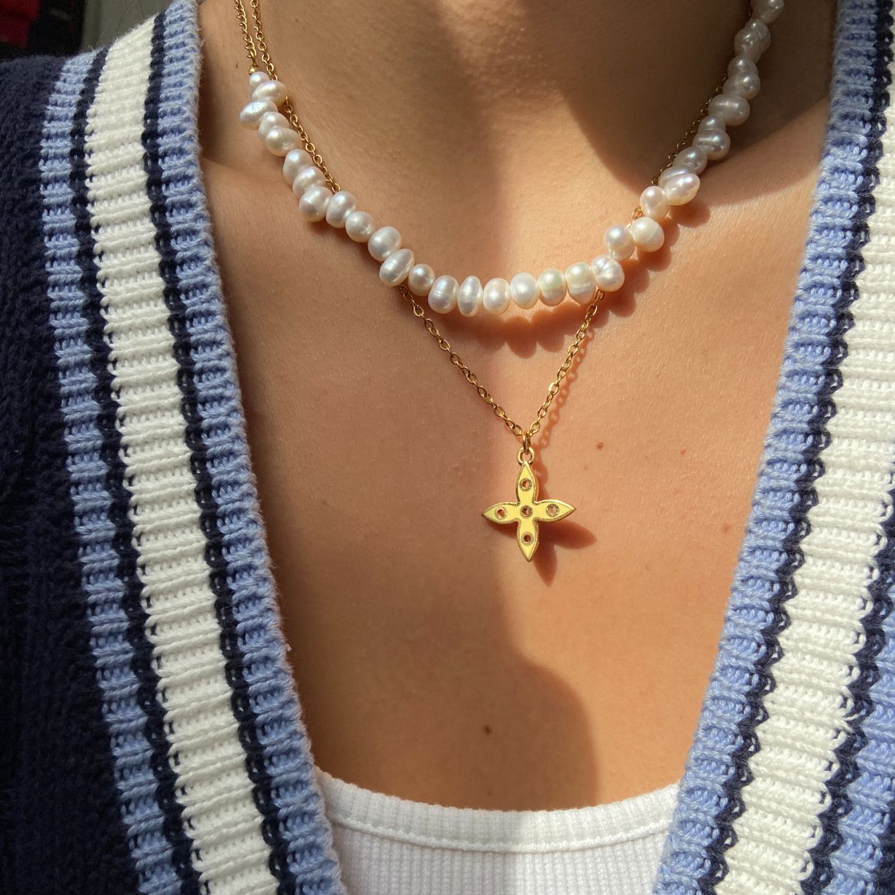 Authentic Louis Vuitton Blu & Yellow Looping Pendant- Reworked Necklace