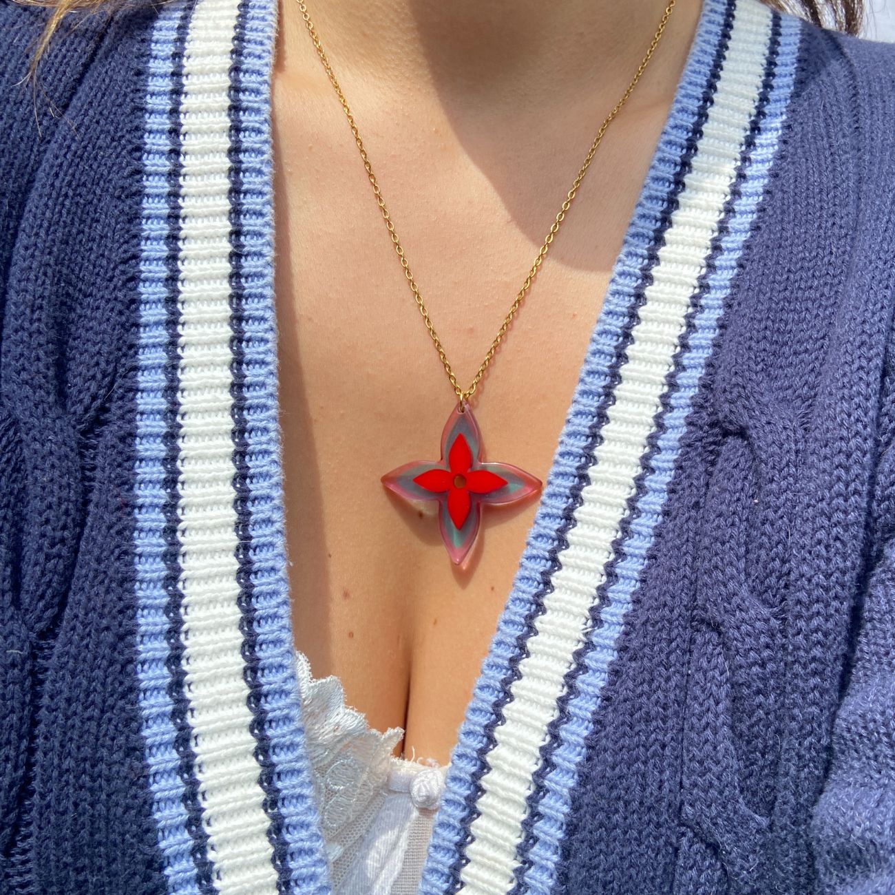 Authentic Louis Vuitton Charm- Reworked Necklace