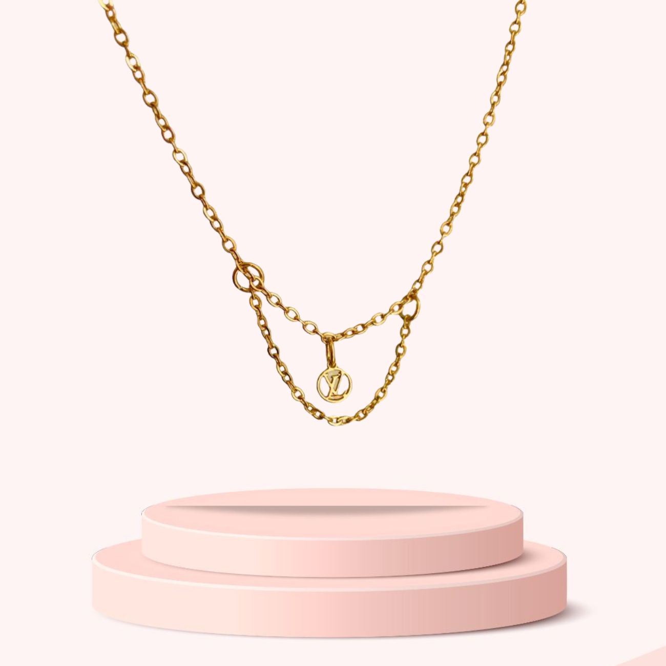 Authentic Louis Vuitton Logo Blooming Pendant- Reworked Choker