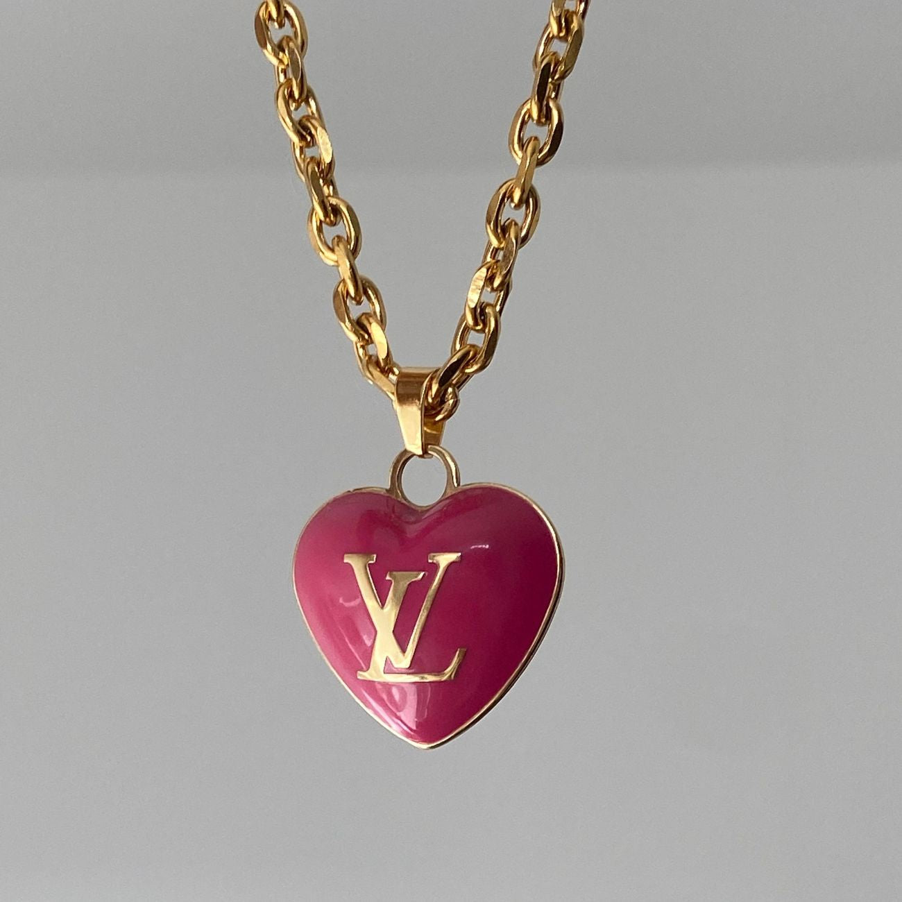 Authentic Louis Vuitton Pendant Big Coeur -Reworked Necklace