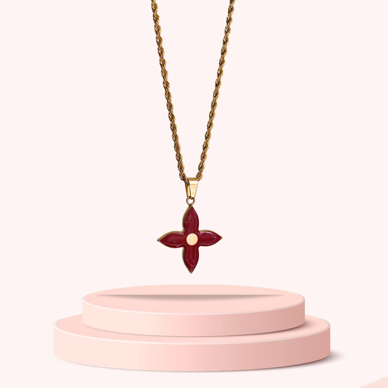 Authentic Louis Vuitton Pendant Red- Necklace