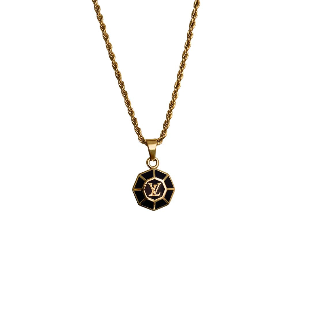 Authentic Louis Vuitton Medium Brown Pendant-Repurposed Necklace