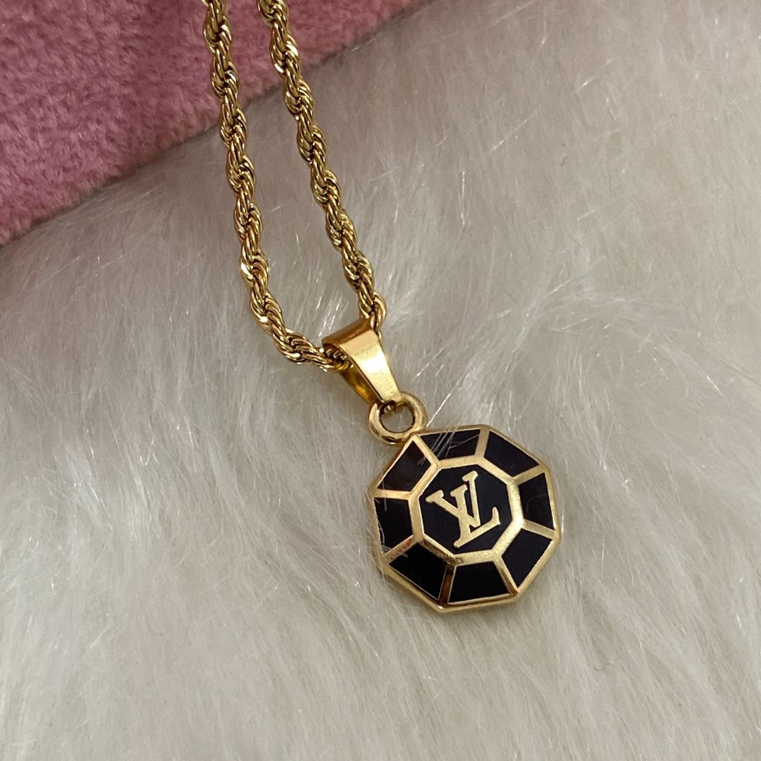 Authentic Louis Vuitton Medium Brown Pendant-Repurposed Necklace