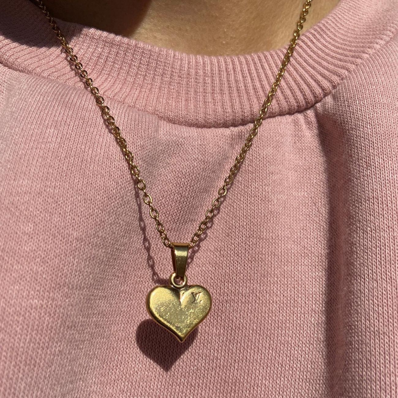 Authentic Louis Vuitton Heart Pendant- Dainty Reworked Necklace