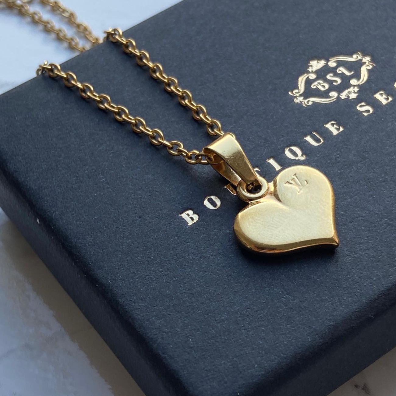 Authentic Louis Vuitton Heart Pendant- Dainty Reworked Necklace