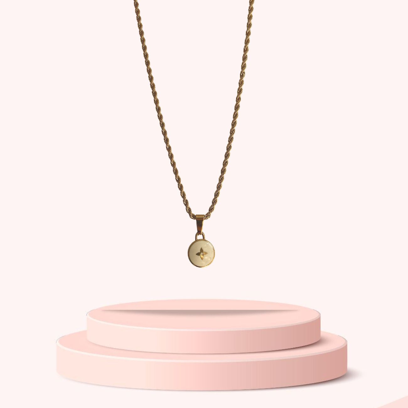 Authentic Louis Vuitton White Pendant- Necklace