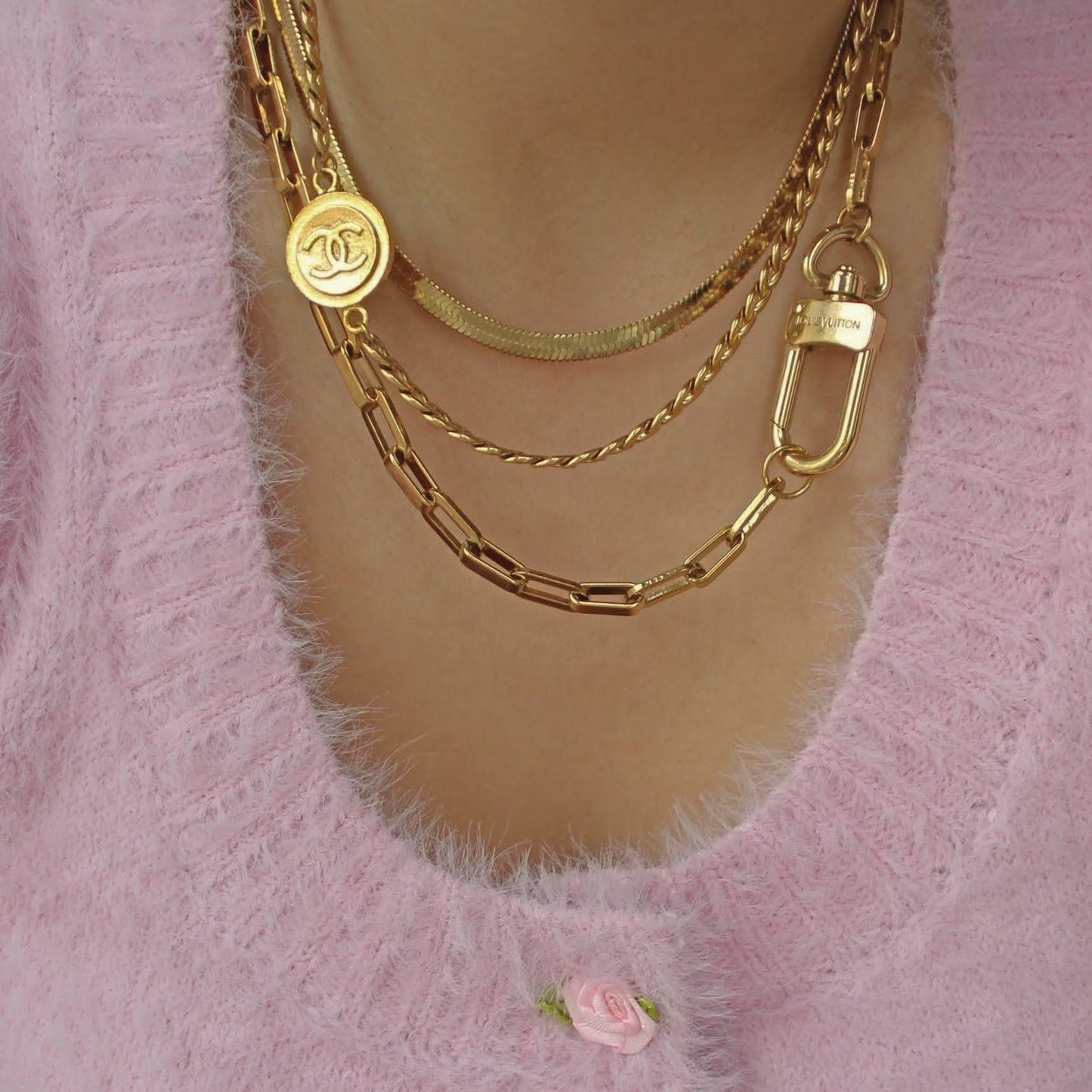 Authentic Louis Vuitton Clasp- Reworked Necklace