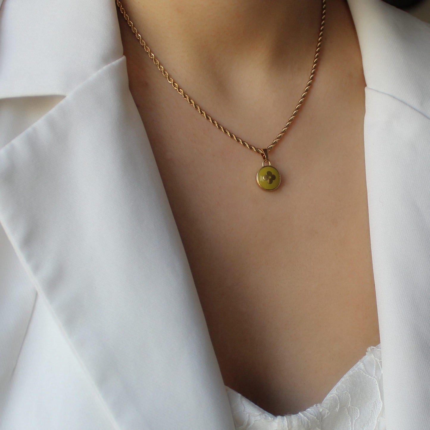 Authentic Louis Vuitton Green Pear Pendant Pastilles