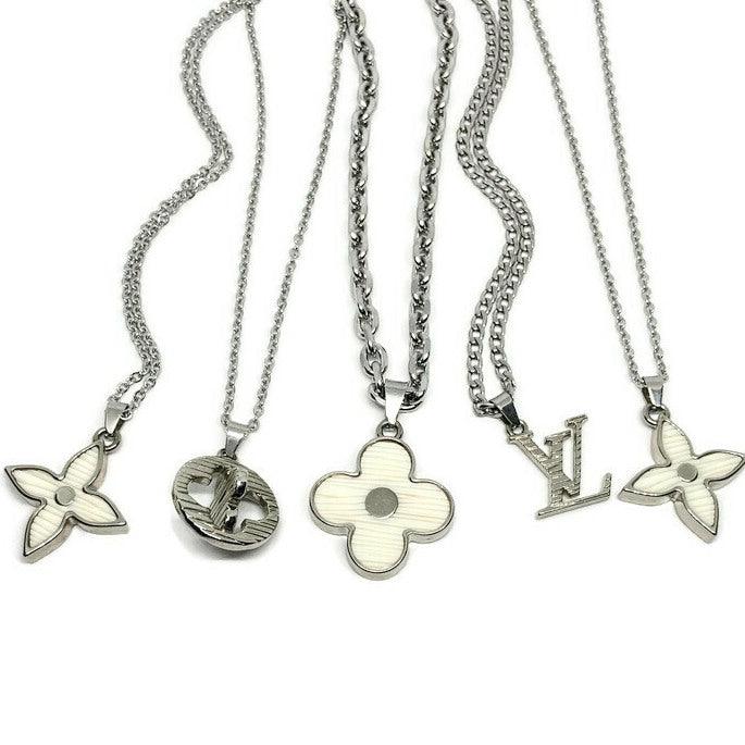 Authentic Louis Vuitton Flower Silver Charm- Reworked Necklace