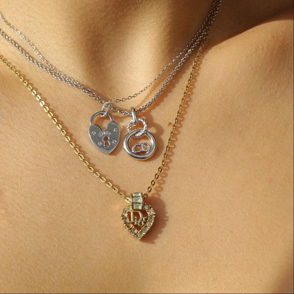 Authentic Dior Pendant Heart Pendant- Reworked Necklace