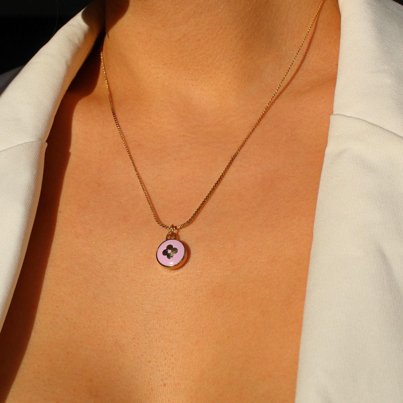 Authentic Louis Vuitton Purple Pendant- Necklace