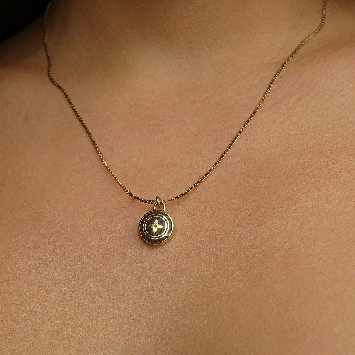 Authentic Louis Vuitton Chocolate Pendant Necklace