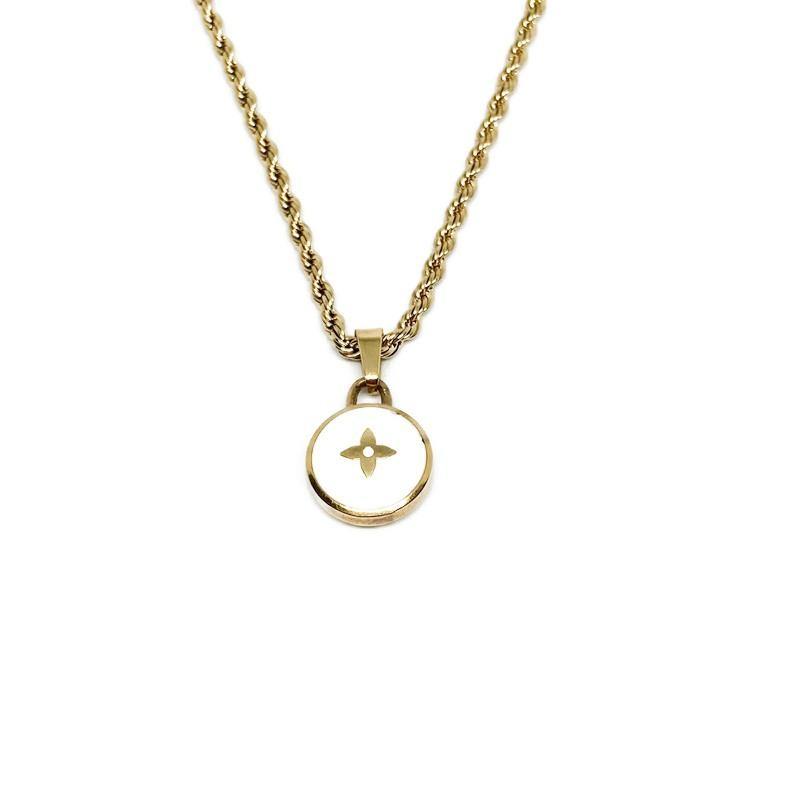 Authentic Louis Vuitton White Pendant- Necklace