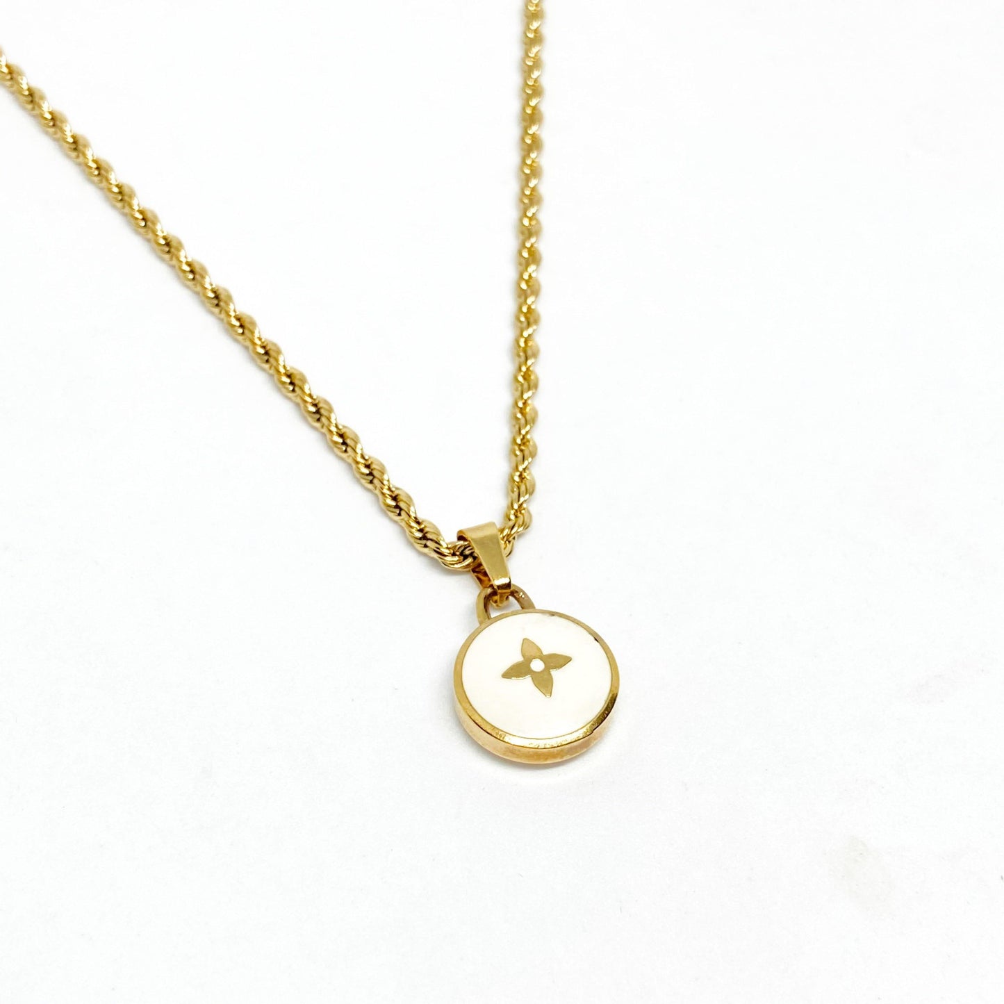Authentic Louis Vuitton White Pendant- Necklace