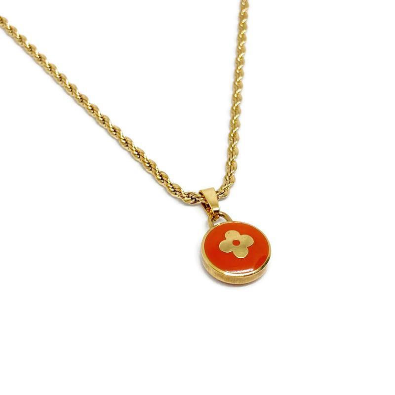 Authentic Louis Vuitton Tangerine Pendant- Necklace