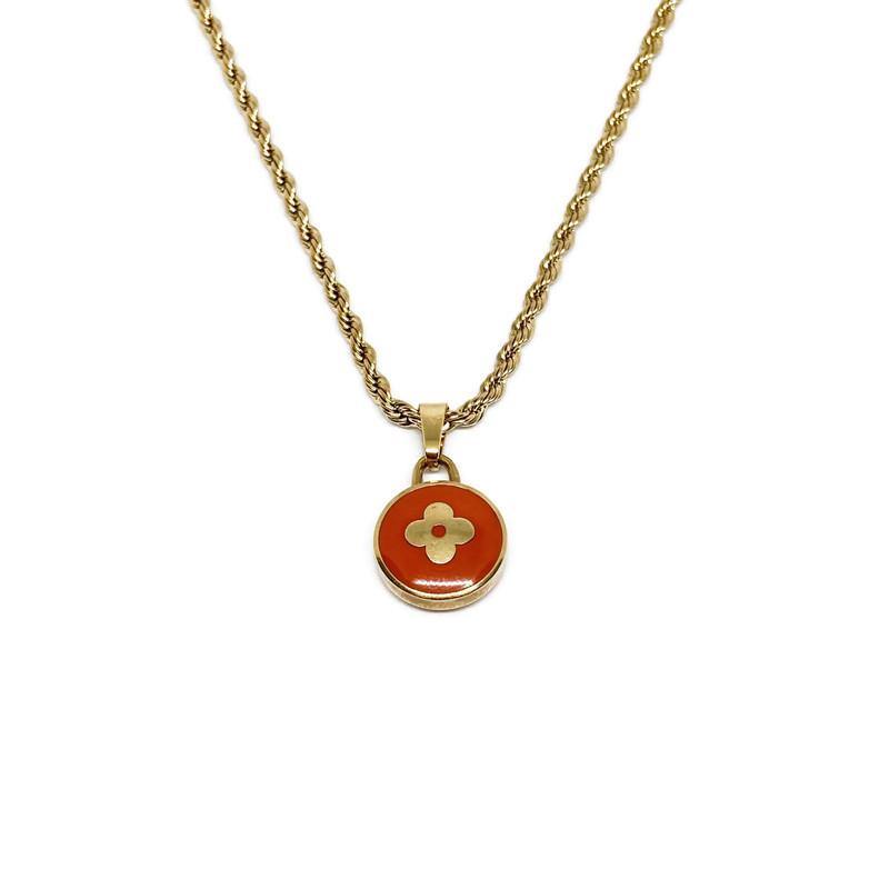 Authentic Louis Vuitton Tangerine Pendant- Necklace