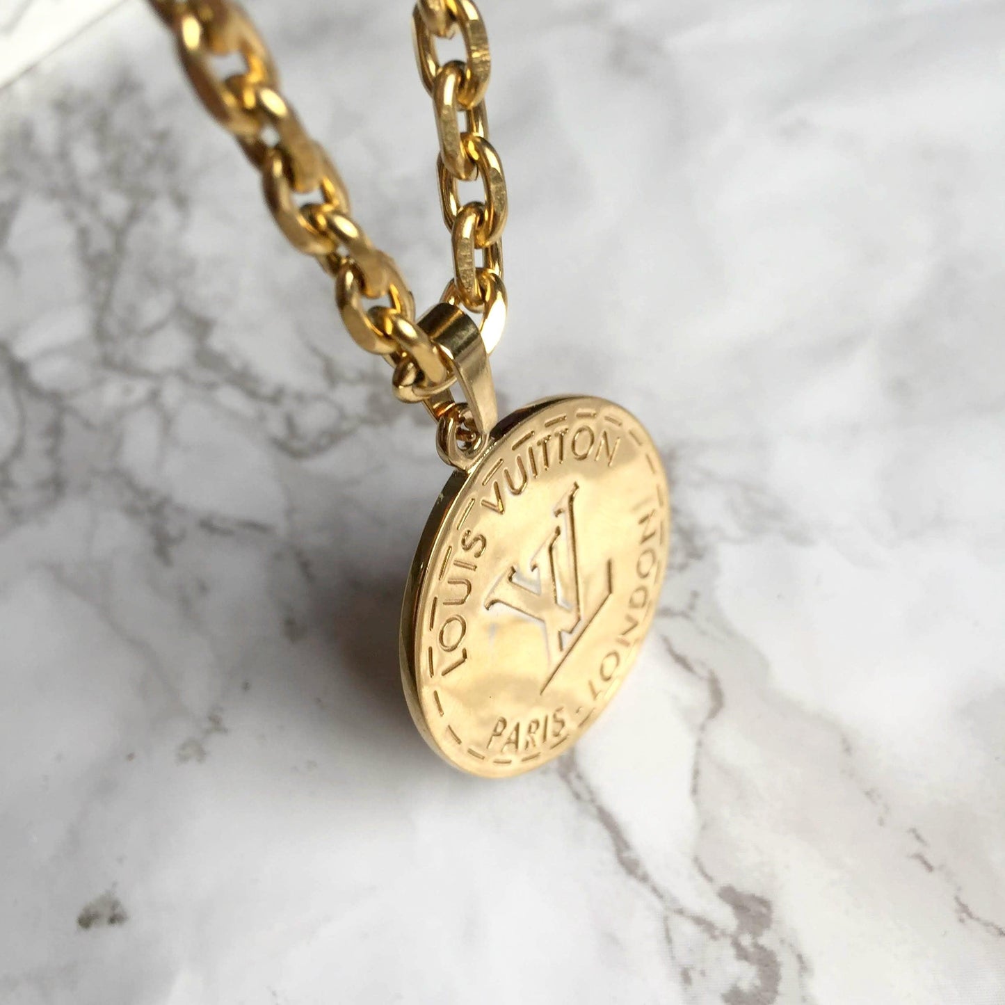 Authentic Louis Vuitton Large Round - Reworked Necklace