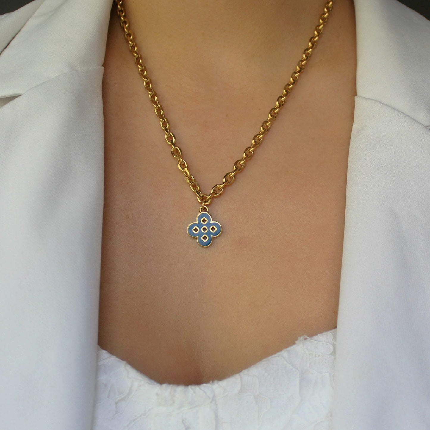 Authentic Louis Vuitton Blue Pendant Reworked Pendant