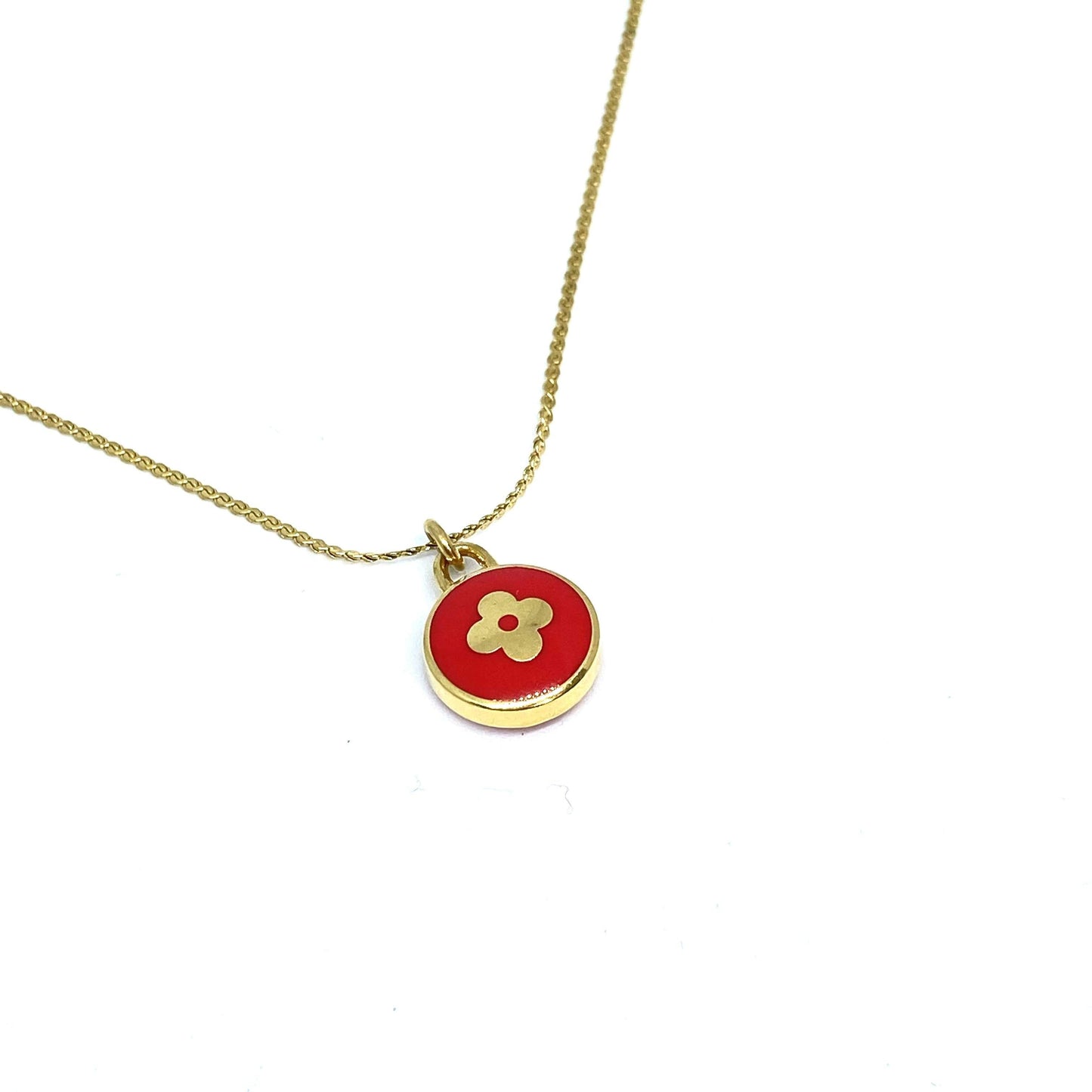 Authentic Louis Vuitton Red Pendant Pastilles Roses- Repurposed Necklace