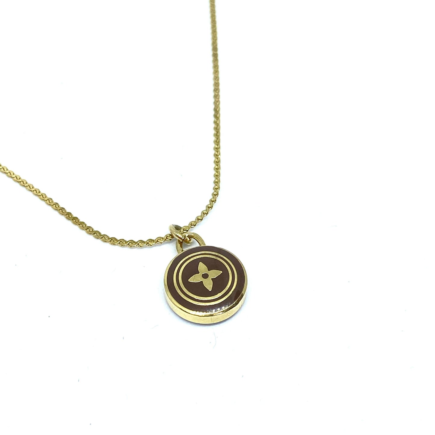 Authentic Louis Vuitton Chocolate Pendant Necklace