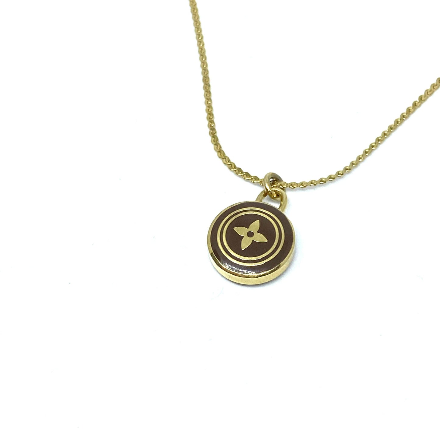 Authentic Louis Vuitton Chocolate Pendant Necklace