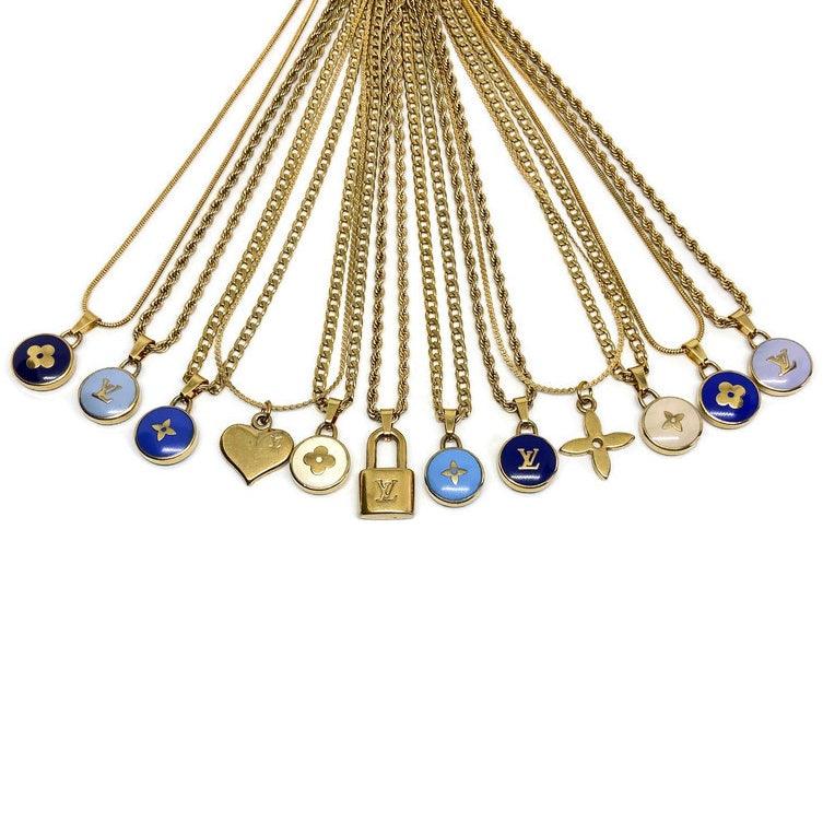 Authentic Louis Vuitton Dark Blue Pendant- Necklace