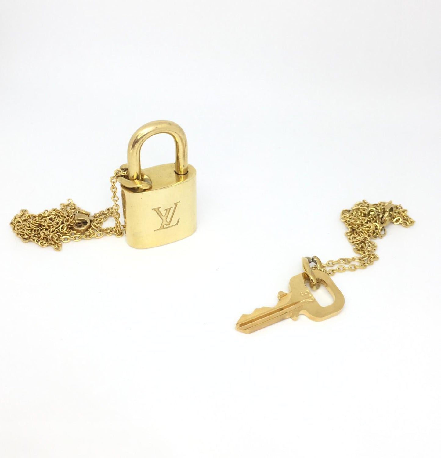Louis Vuitton Padlock Necklace with Double Layer Chain