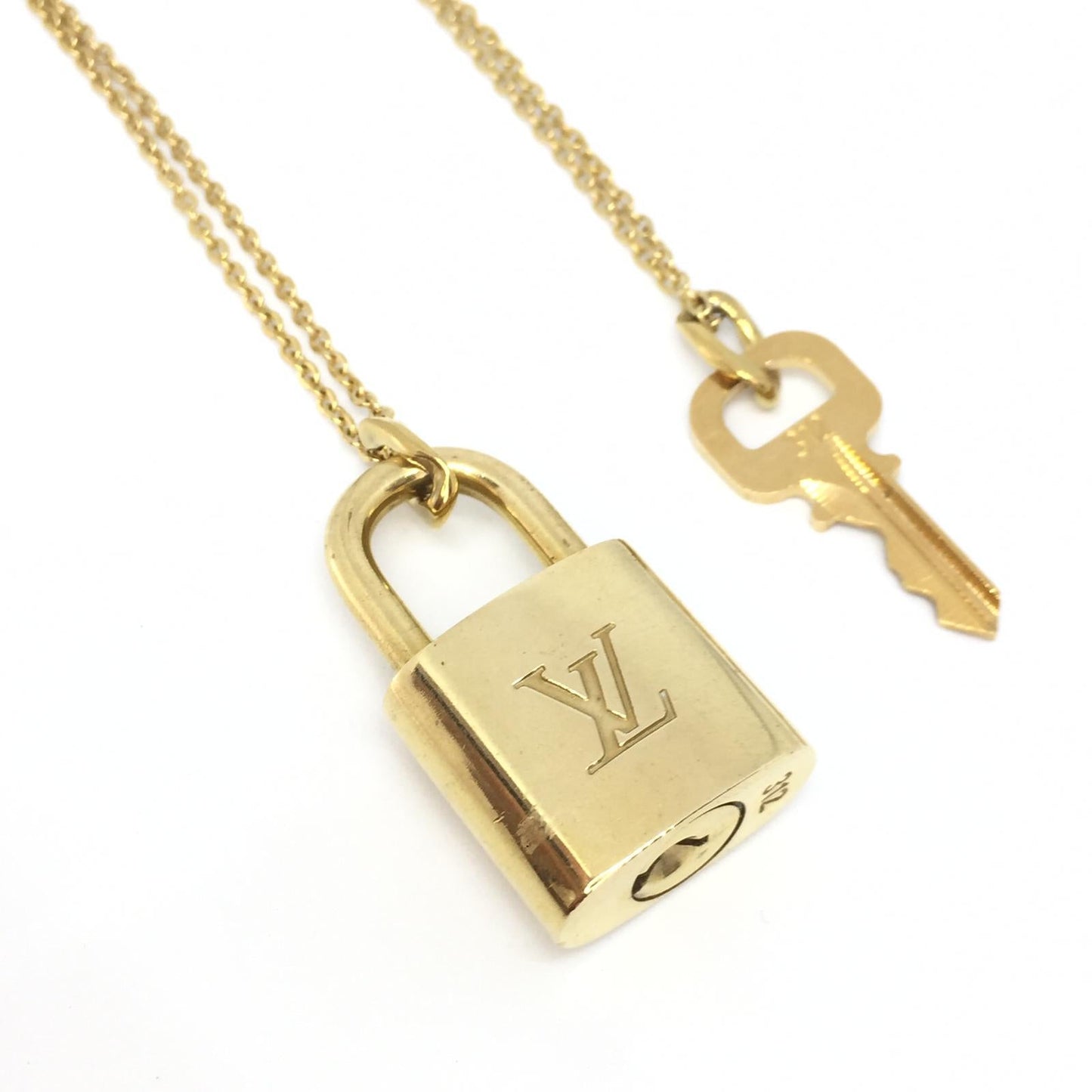 Louis Vuitton Padlock Necklace with Double Layer Chain