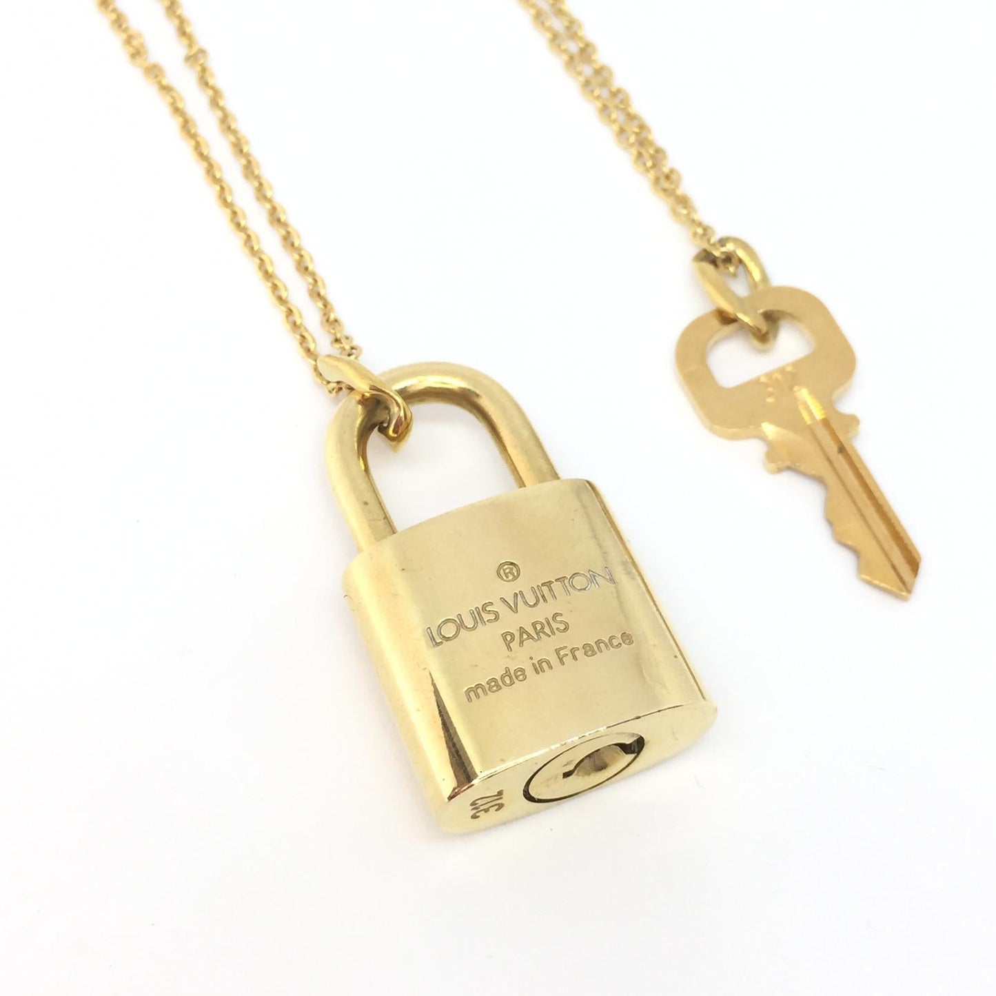 Louis Vuitton Padlock Necklace with Double Layer Chain