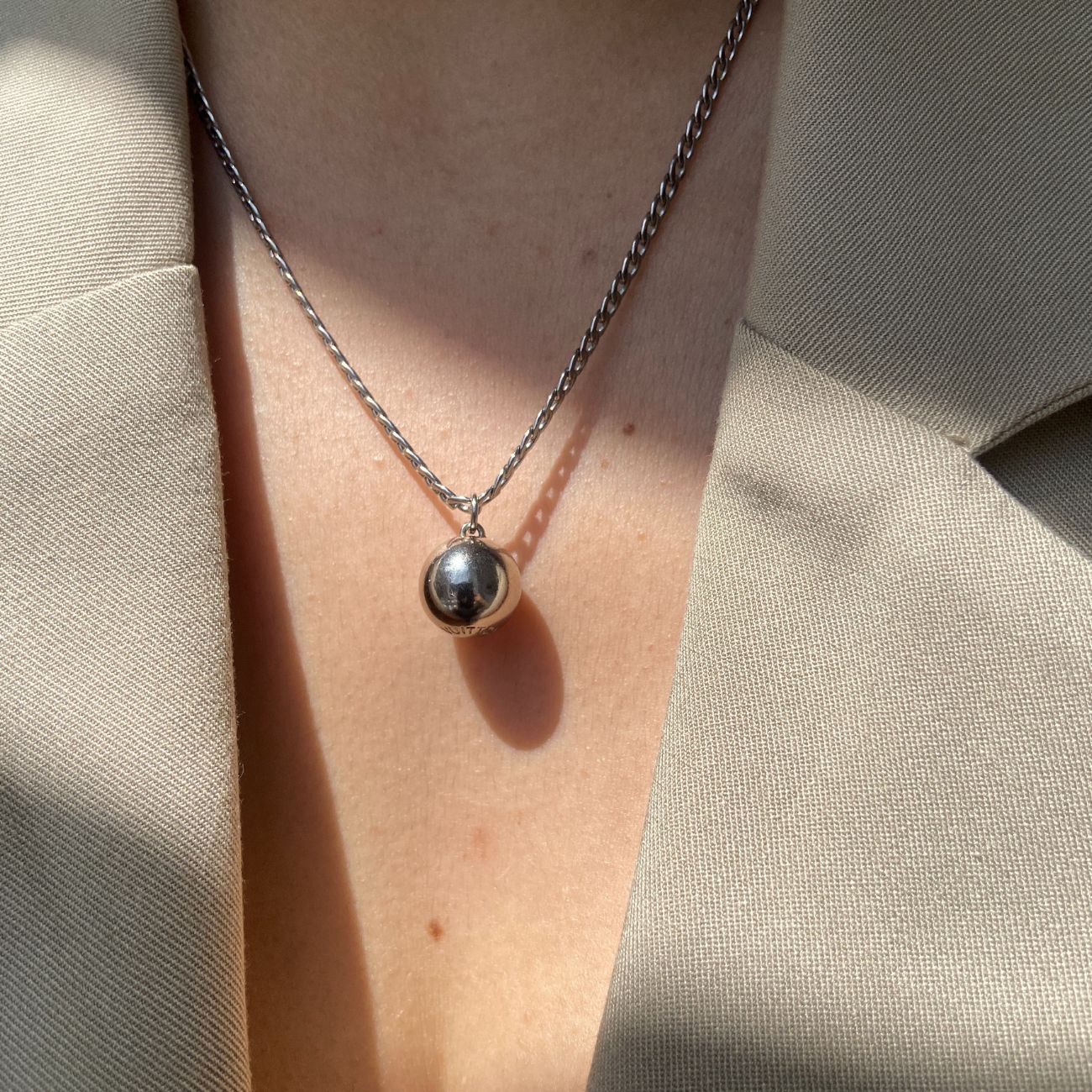 Authentic Louis Vuitton Raye Round Pendant- Reworked Necklace