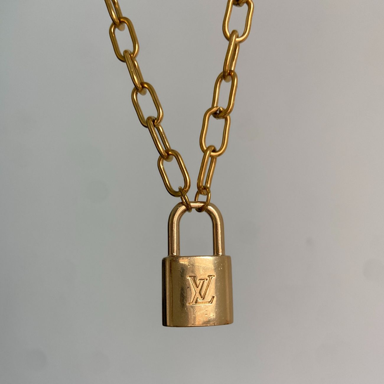 Authentic Louis Vuitton Raye Cabas Padlock M Pendant- Reworked Necklace