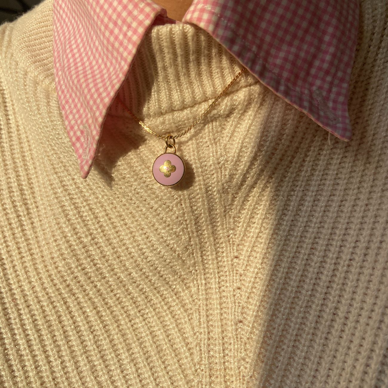 Authentic Louis Vuitton Purple Pendant- Necklace