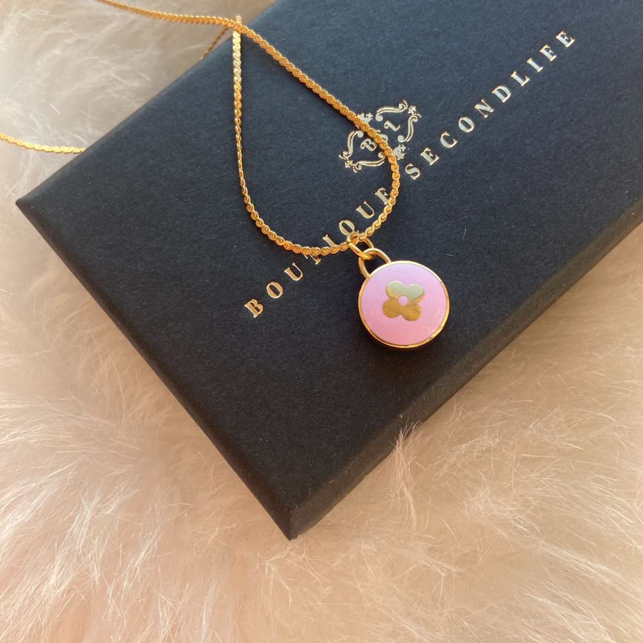 Authentic Louis Vuitton Purple Pendant- Necklace