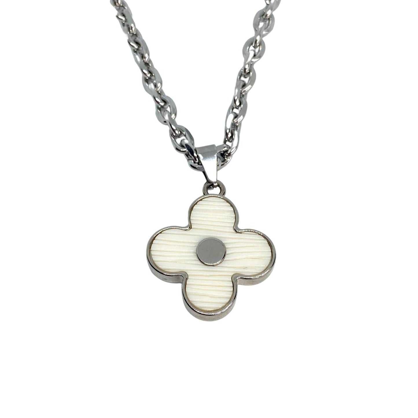 Authentic Louis Vuitton Flower Silver Charm- Reworked Necklace