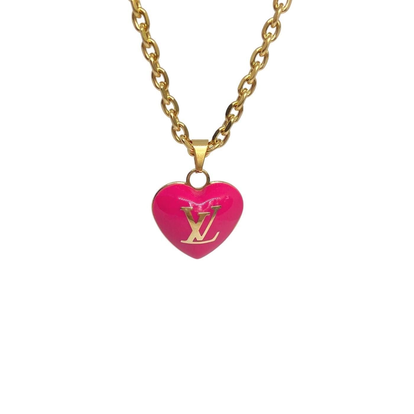 Authentic Louis Vuitton Pendant Big Coeur -Reworked Necklace