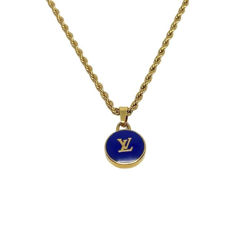 Authentic Louis Vuitton Logo Pendant- Necklace
