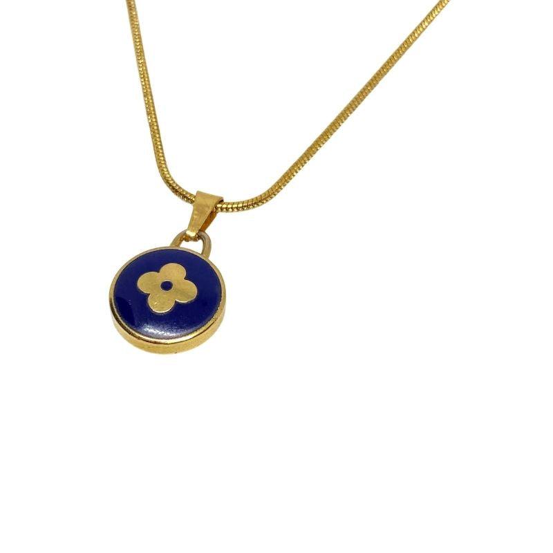 Authentic Louis Vuitton Dark Blue Pendant- Necklace