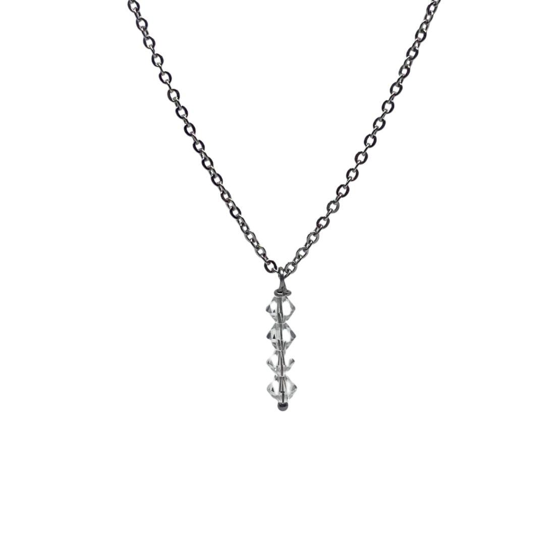 Crystals Recycled Beads Necklace