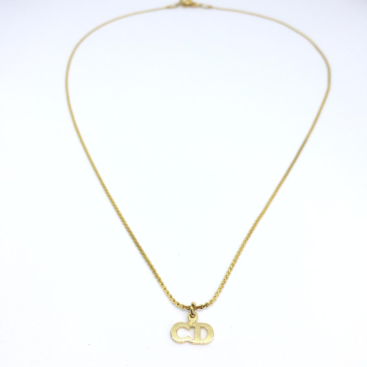 Authentic Dior pendant Tag- Dainty Reworked Necklace