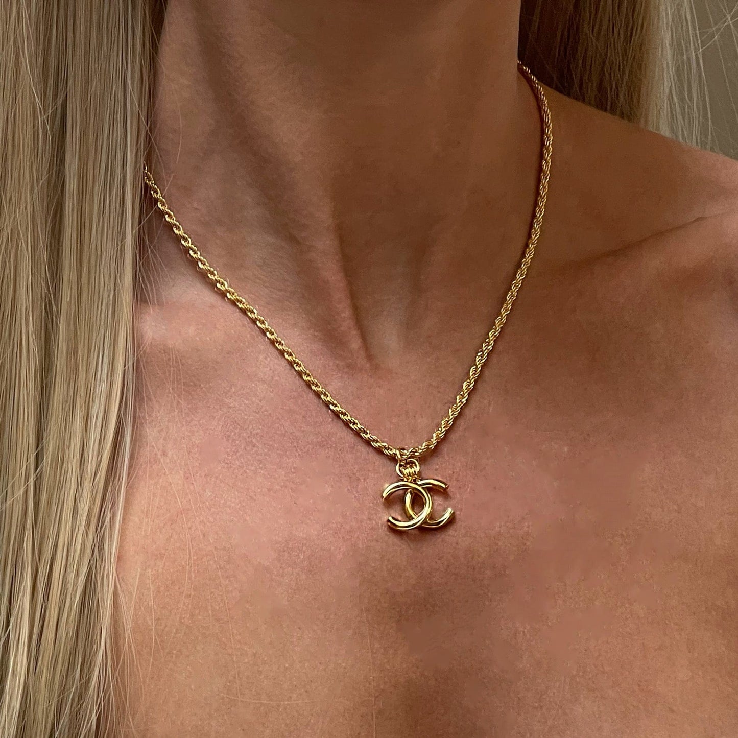 Vintage CC Pendant Necklace