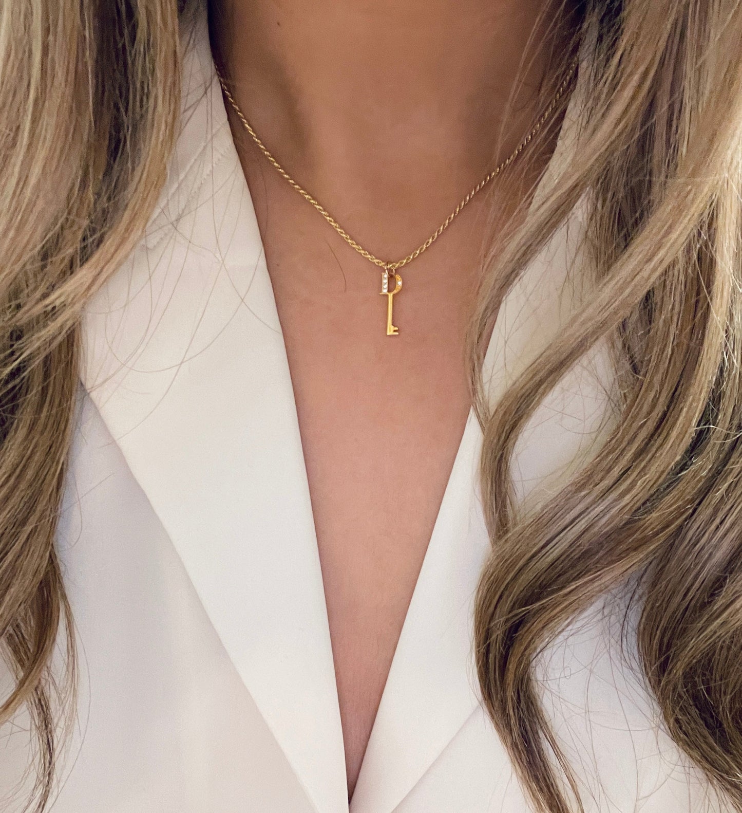 Authentic repurposed Dior key necklace