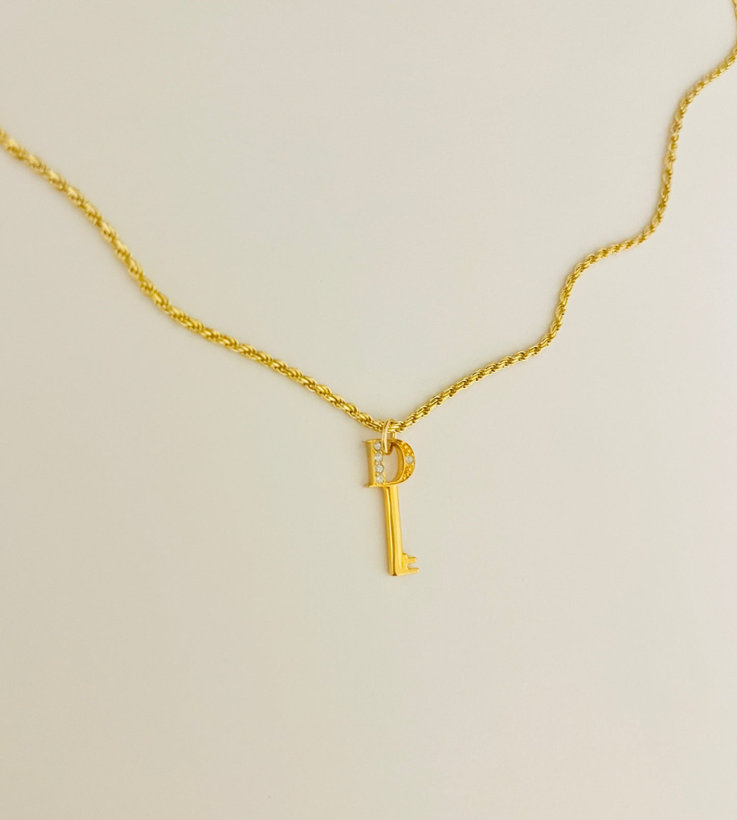 Authentic repurposed Dior key necklace