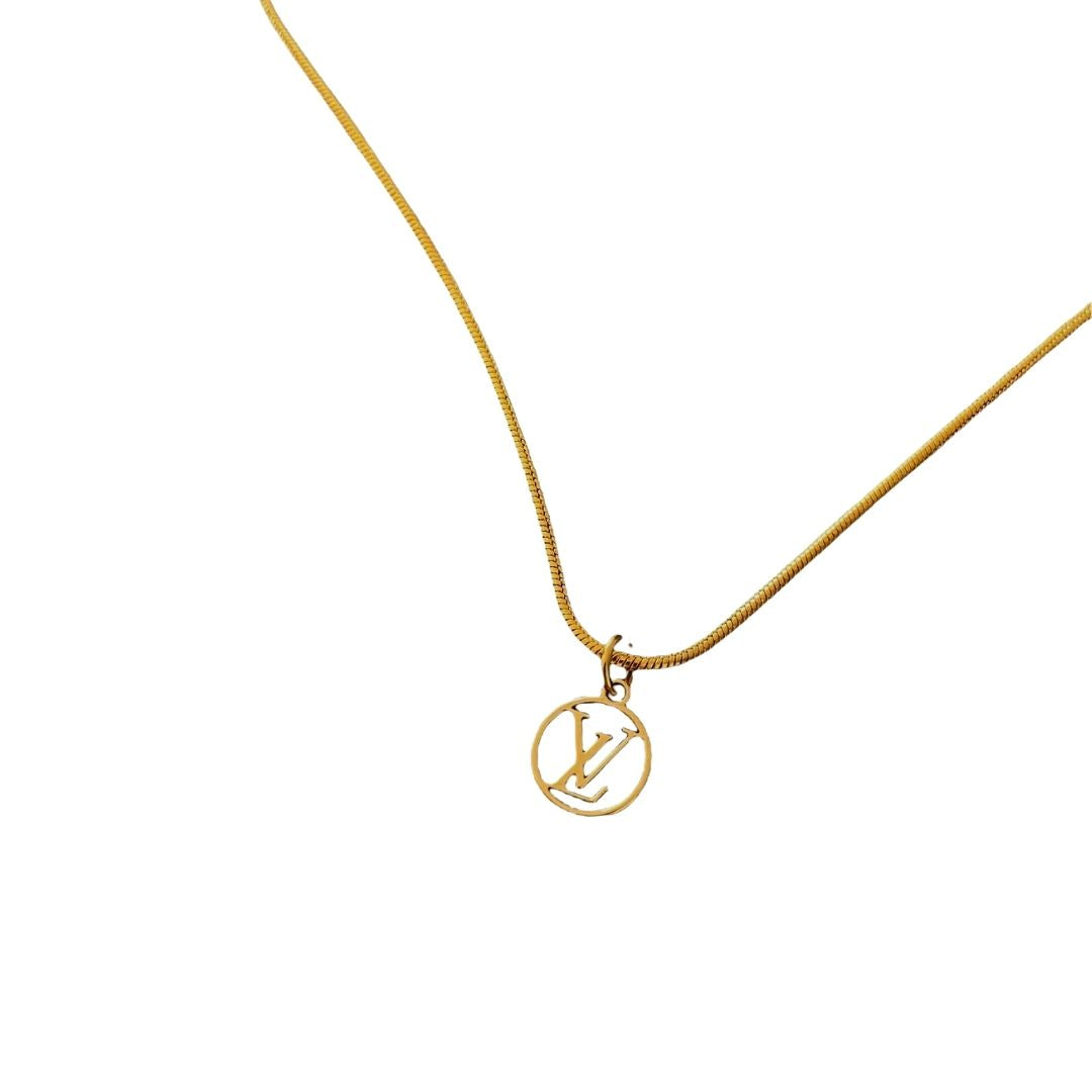 Authentic Louis Vuitton Logo Blooming Pendant- Reworked Necklace