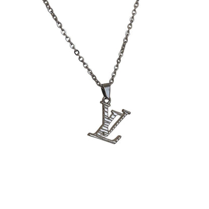 Authentic Louis Vuitton Logo Silver Charm- Reworked Necklace