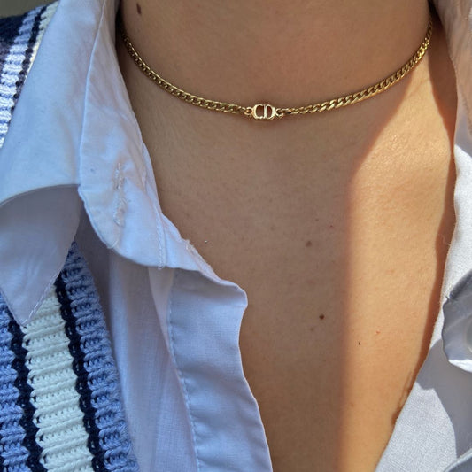 Mini CD Dior pendant- Reworked Choker