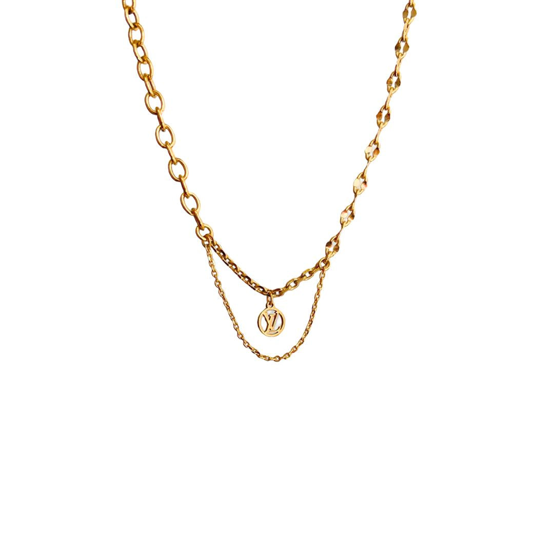 Authentic Louis Vuitton Logo Blooming Pendant- Reworked Choker